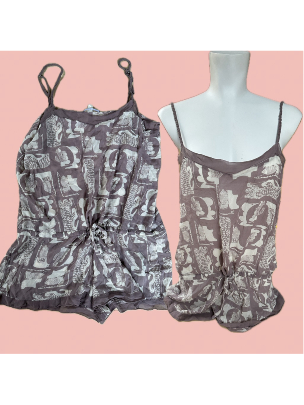 Princesse Tam-Tam 100% Silk Printed Romper Size M